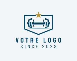 Dumbbell - Weight Lifting Barbell logo design