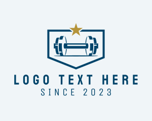 Gym Equipment - Weight Lifting Barbell logo design