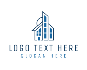 Subdivision - House Building Structure logo design