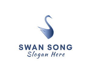 Blue Swan Bird logo design