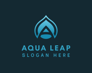 Water Droplet Letter A logo design