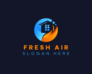 Home Heating Cooling HVAC logo design