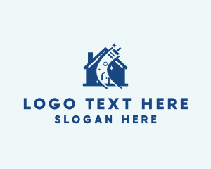 Cleaner - Blue House Cleaning logo design