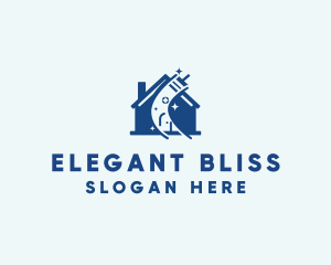 Squeegee - Blue House Cleaning logo design