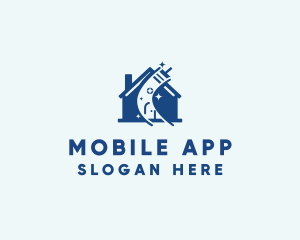 Renovation - Blue House Cleaning logo design