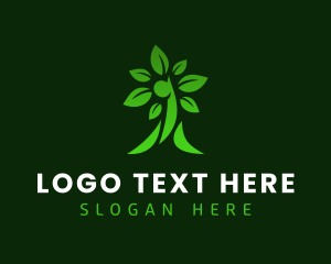 Agriculture - Green Human Tree Plant logo design