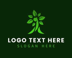 Vegetarian - Green Human Tree Plant logo design