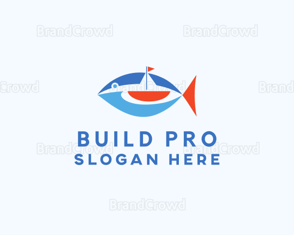 Sailboat Tuna Fish Logo