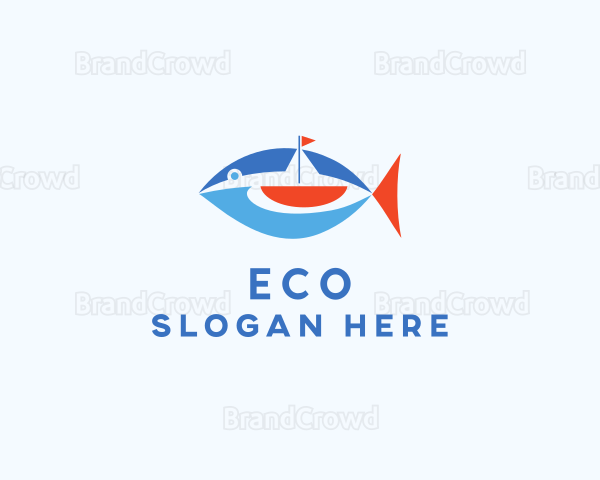 Sailboat Tuna Fish Logo
