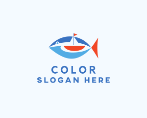Trout - Sailboat Tuna Fish logo design