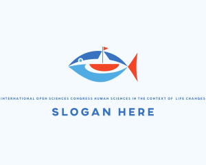 Ship - Sailboat Tuna Fish logo design