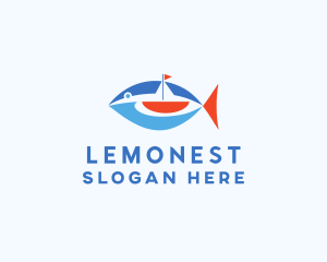 Aquaponics - Sailboat Tuna Fish logo design