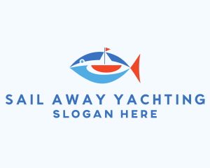 Sailboat Tuna Fish logo design