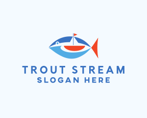 Trout - Sailboat Tuna Fish logo design