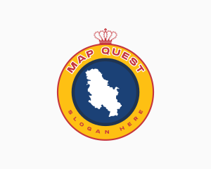 Serbia Tourism Map logo design