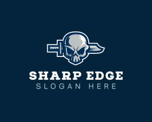 Knife - Hunter Skull Knife logo design