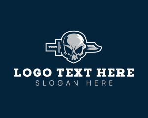 Hunter Skull Knife logo design