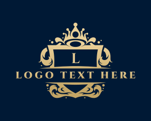 Luxury Crown Ornament Shield logo design