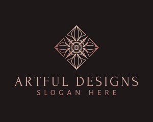 Geometric Diamond Flower logo design