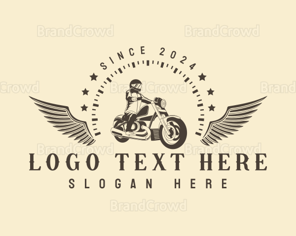 Motorcycle Biker Wing Logo