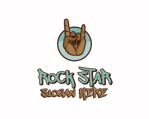 Rock Music Hand logo design