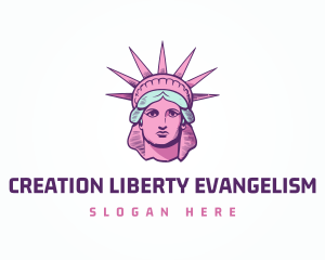 Pink New York Lady Liberty logo design