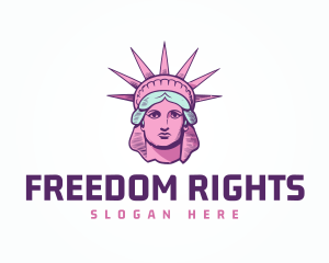 Pink New York Lady Liberty logo design