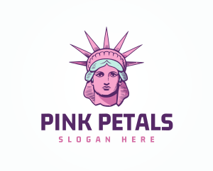 Pink New York Lady Liberty logo design