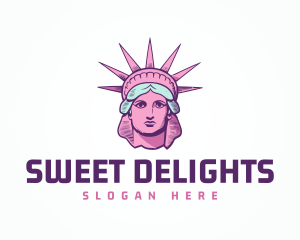 Pink New York Lady Liberty logo design