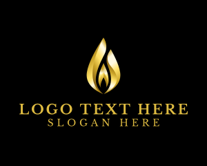 Blazing - Gold Fire Light logo design