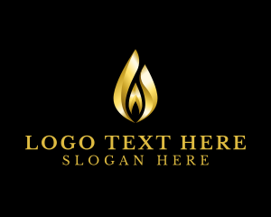 Flammable - Gold Fire Light logo design