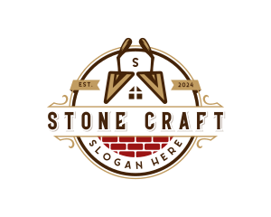 Masonry Trowel Brick logo design