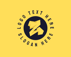 Thunder - Yellow Bolt Letter Z logo design