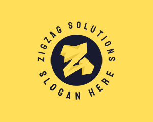 Yellow Bolt Letter Z logo design