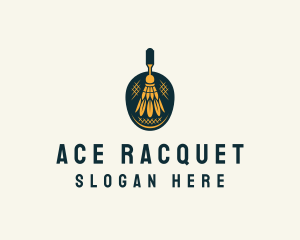 Racquet - Badminton Racket Shuttlecock logo design