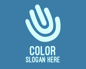 Human - Blue Fingerprint Hand logo design