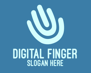 Finger - Blue Fingerprint Hand logo design