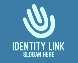Identification - Blue Fingerprint Hand logo design