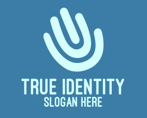Identity - Blue Fingerprint Hand logo design