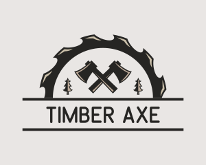 Axe Saw Construction logo design