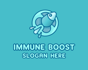 Aqua Fish Rocket logo design