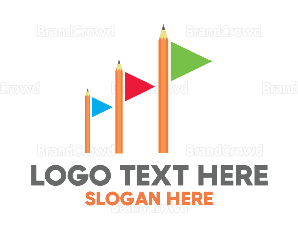 Colorful Flag Pencil Logo