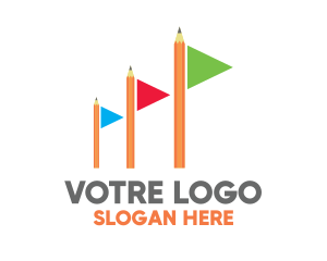 Colorful Flag Pencil Logo