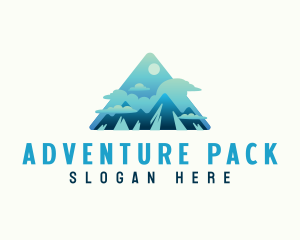 Mountain Trekking Adventure logo design