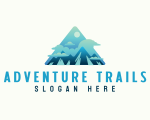 Mountain Trekking Adventure logo design