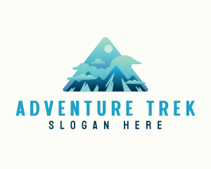 Trekking - Mountain Trekking Adventure logo design