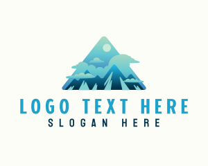 Explore - Mountain Trekking Adventure logo design