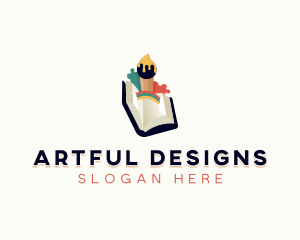 Book Kindergarten Arts Learning  logo design