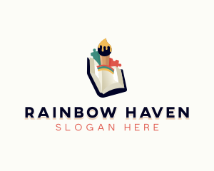 Book Kindergarten Arts Learning  logo design