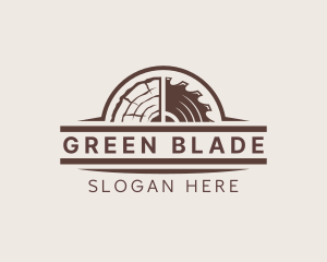 Saw Blade Log Woodwork logo design